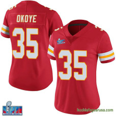 Womens Kansas City Chiefs Christian Okoye Red Game Team Color Vapor Untouchable Super Bowl Lvii Patch Kcc216 Jersey C1316